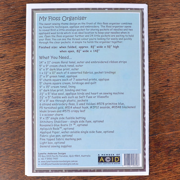 My Floss Organiser Pattern - A Threaded Needle