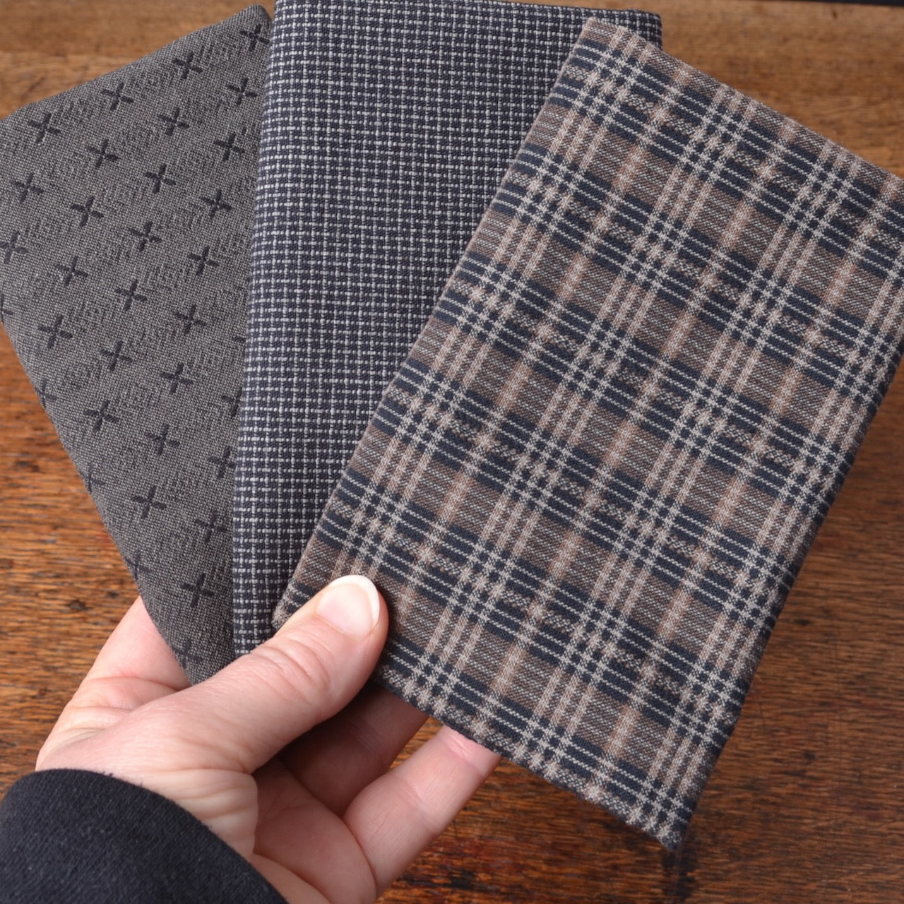 Fabric Bundle of 3, Charcoal