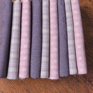 Dyed Yarn Cotton Fabric Bundle of 3, Heather Bloom