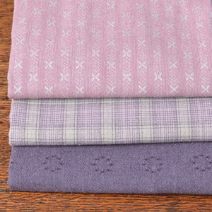 Dyed Yarn Cotton Fabric Bundle of 3, Heather Bloom
