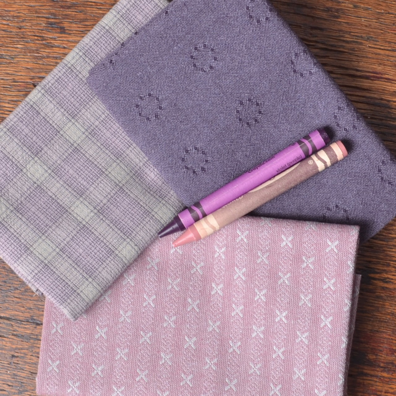 Dyed Yarn Cotton Fabric in purple and pink