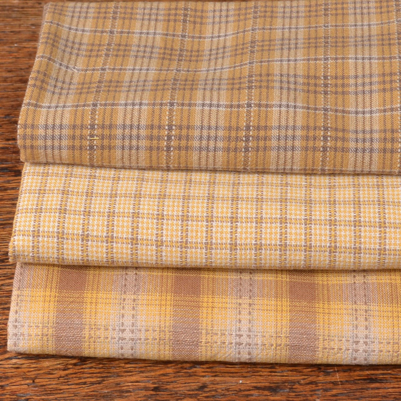 Dyed Yarn Cotton Fabric Bundle of 3, Dandelion