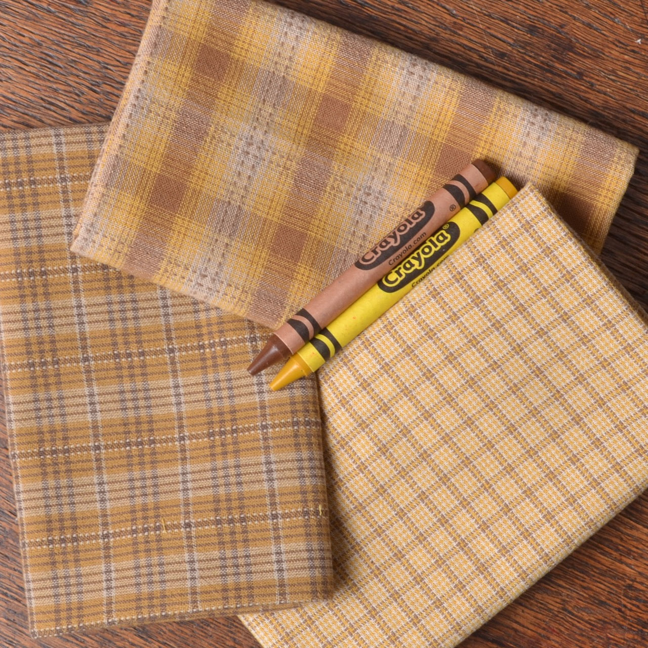 yellow Cotton Fabric Bundle of 3, Dandelion