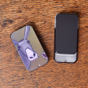 Small tin with sliding lid 
