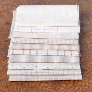 Yarn-Dyed hand cut Fabric strips in white