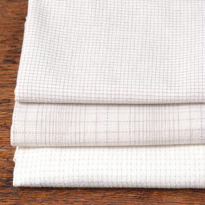 Dyed Yarn Cotton Fabric Bundle of 3, Oyster Shell