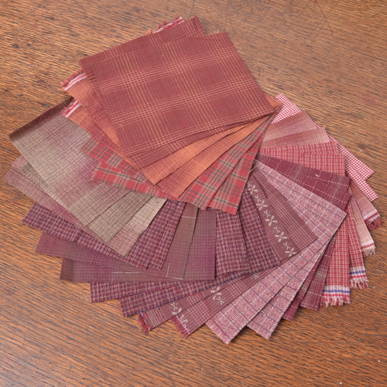 Hand-Cut Fabric Pieces - Assorted Reds