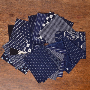 Traditional Japanese Printed Wagara, Small Pieces Fabric Pack