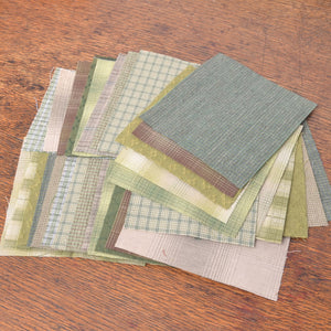 Hand-Cut Fabric Pieces - Assorted Greens
