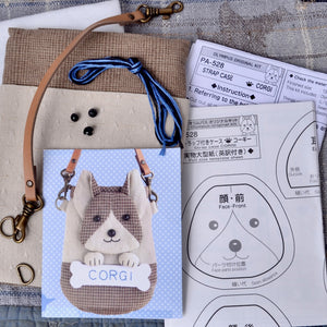 Corgi Dog Pouch with Leather Strap,  Kit