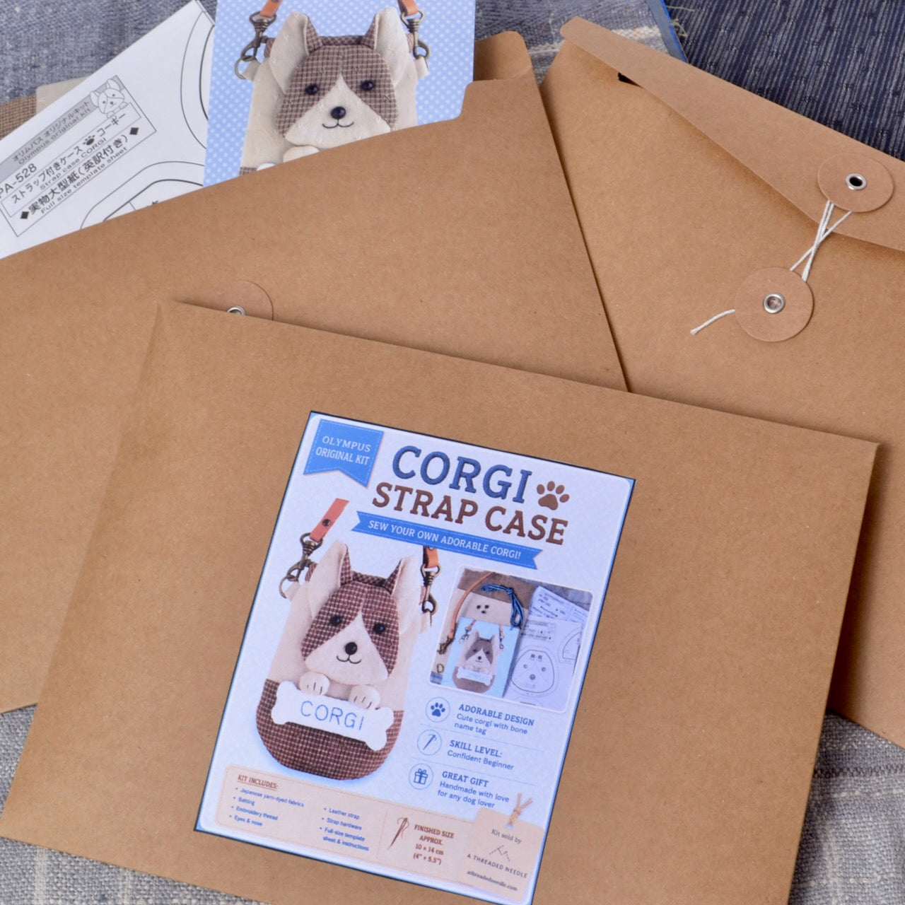 Corgi Dog Pouch with Leather Strap,  Kit