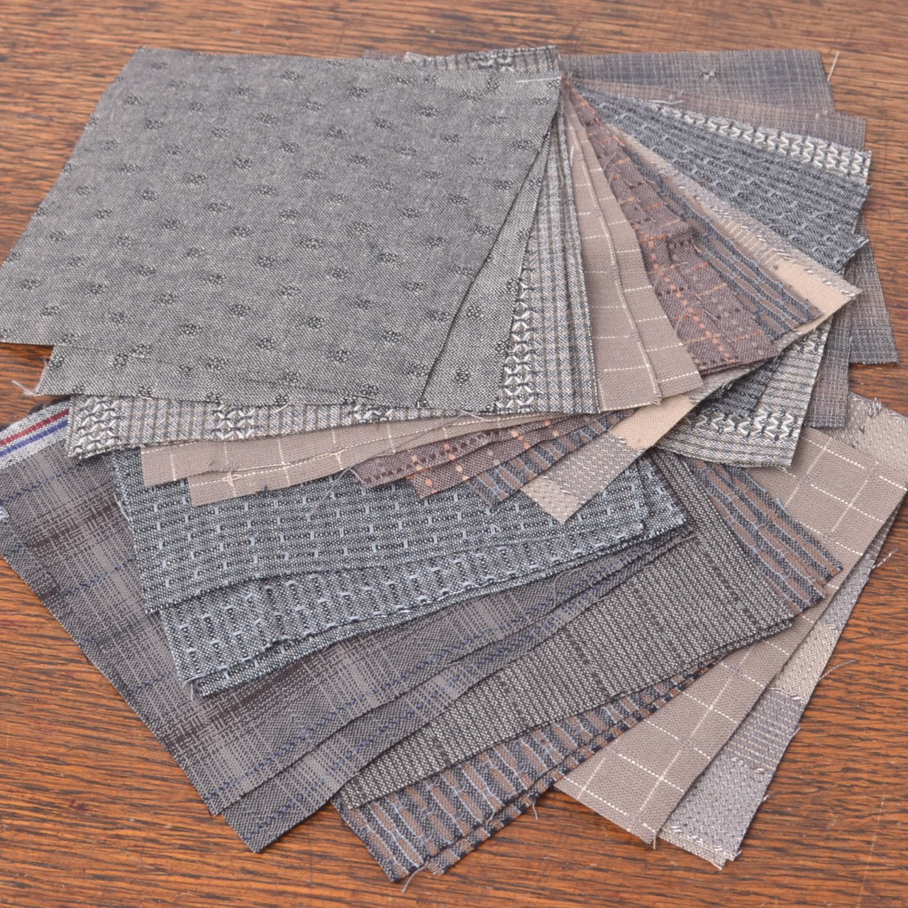 Yarn dyed Fabric Pieces - Assorted Greys
