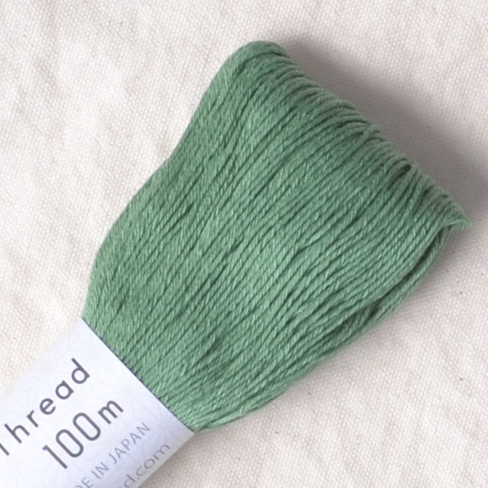Sashiko Thread, 100 Meter Skein,  Green #117