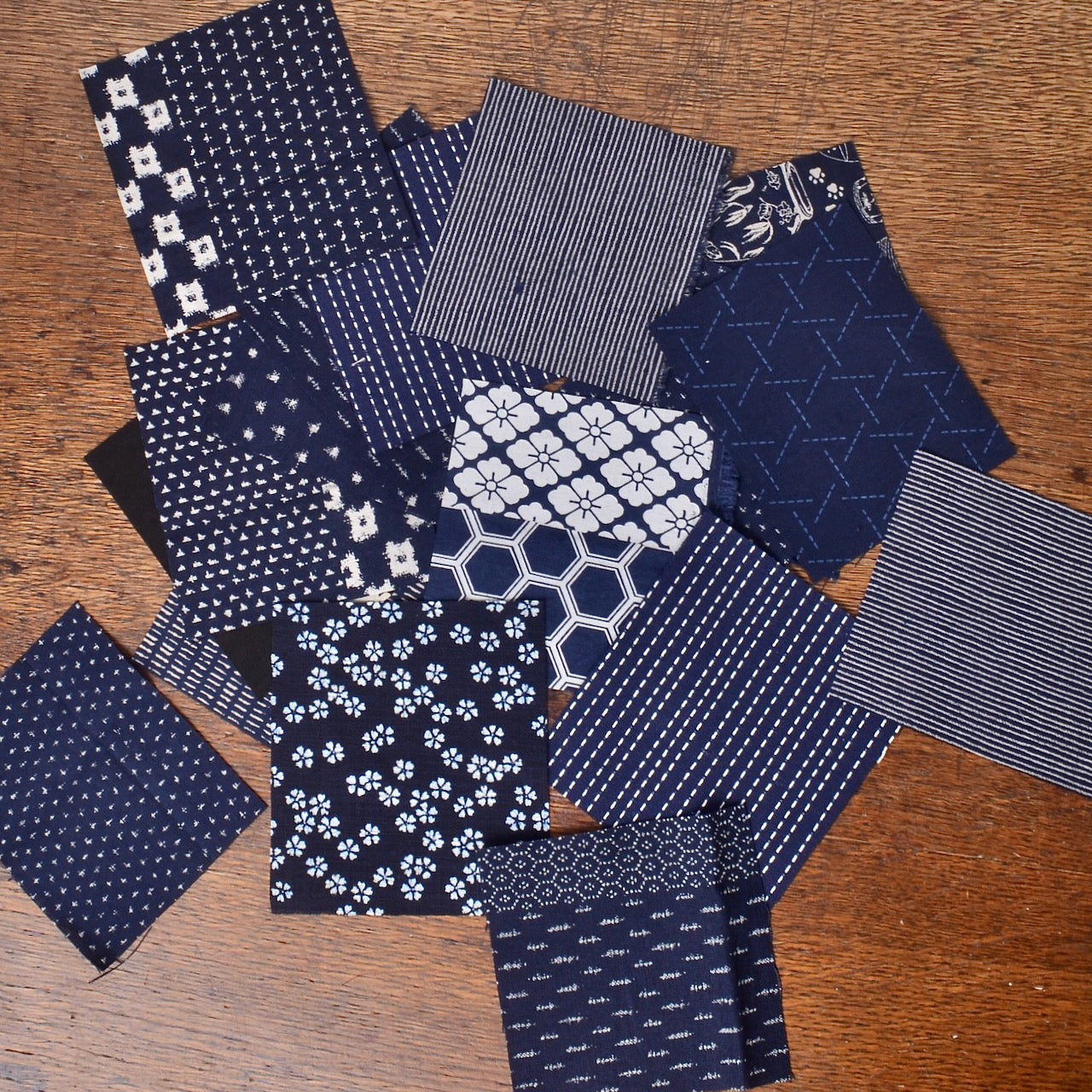  Printed Wagara fabric, Small Pieces 