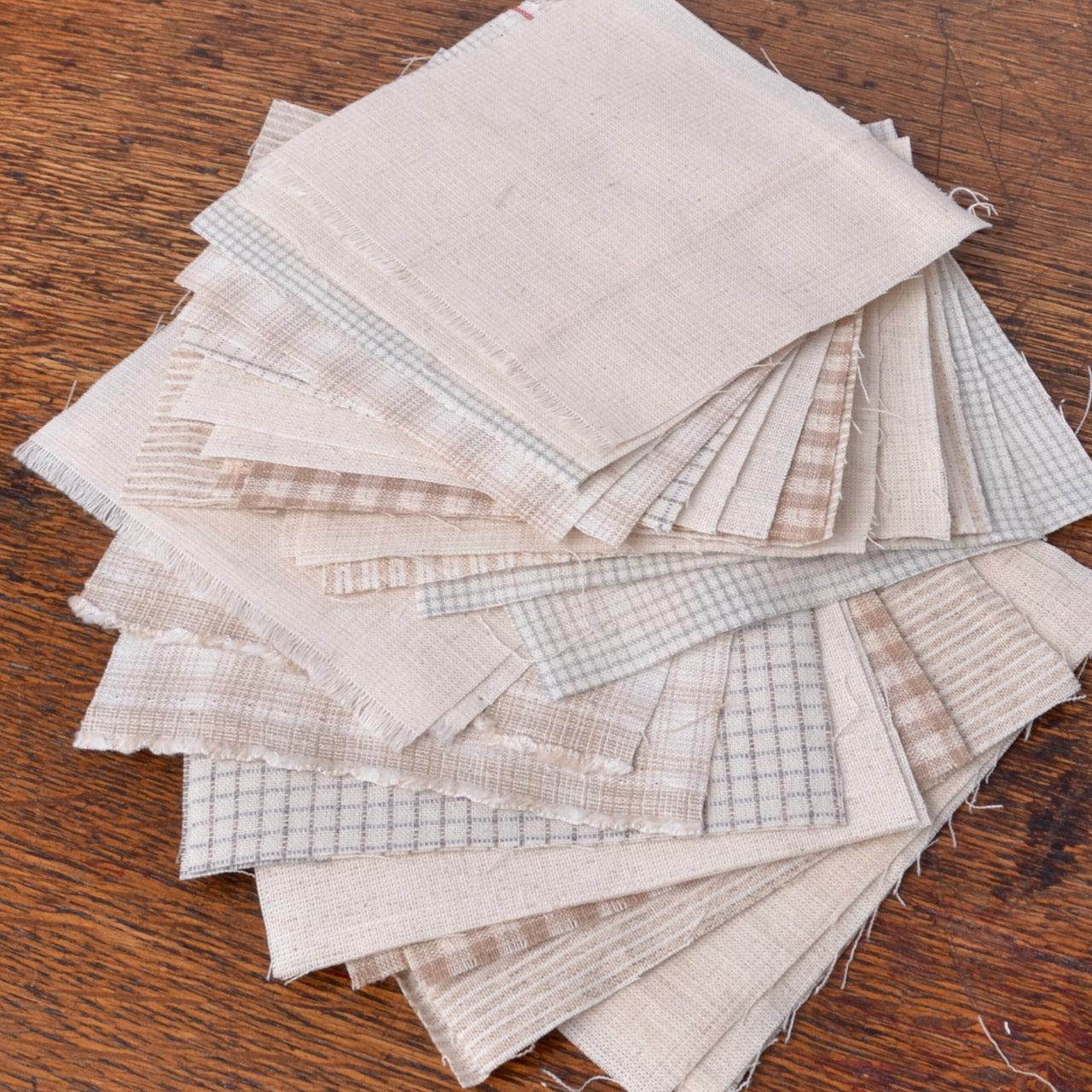 Hand Cut Fabric Pieces - Assorted Whites