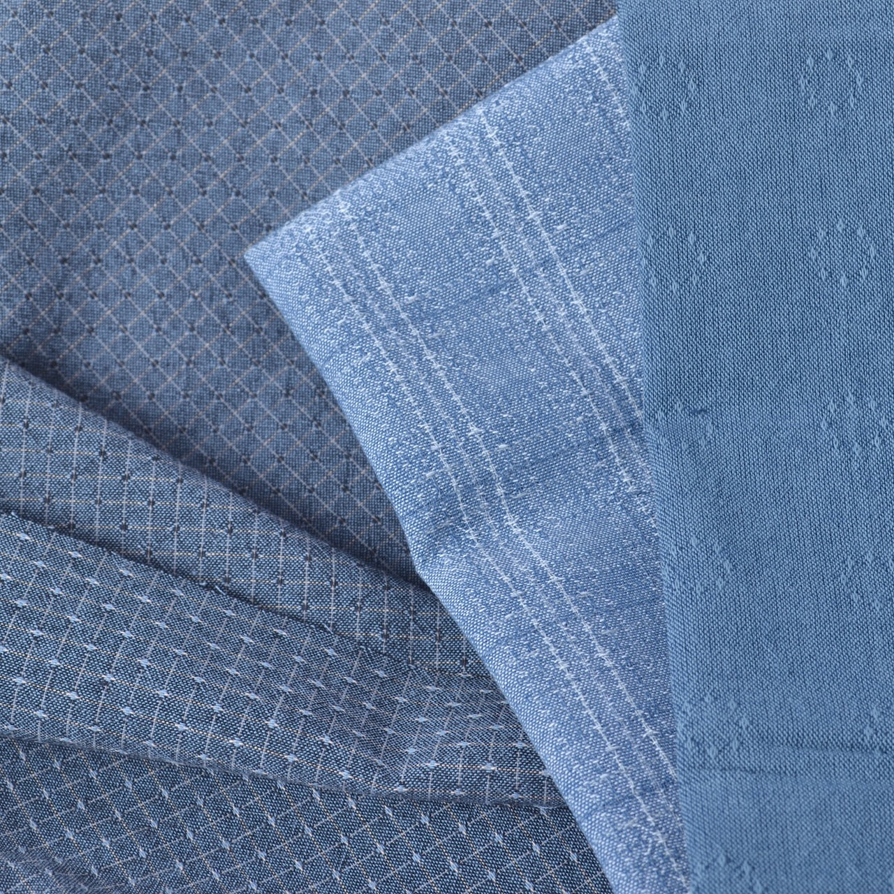 Chambray blue Japanese  yarn-dyed cotton fabrics