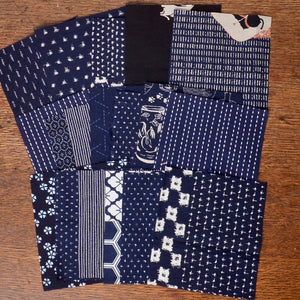 Traditional Japanese Printed Wagara, Small Pieces Fabric Pack