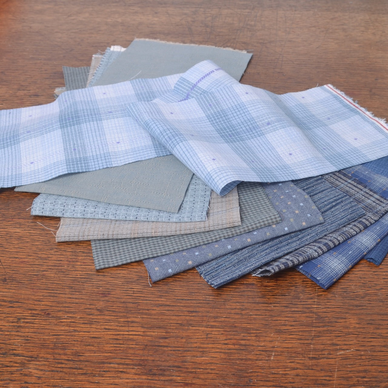 Hand Cut Fabric Strips - Assorted Blues
