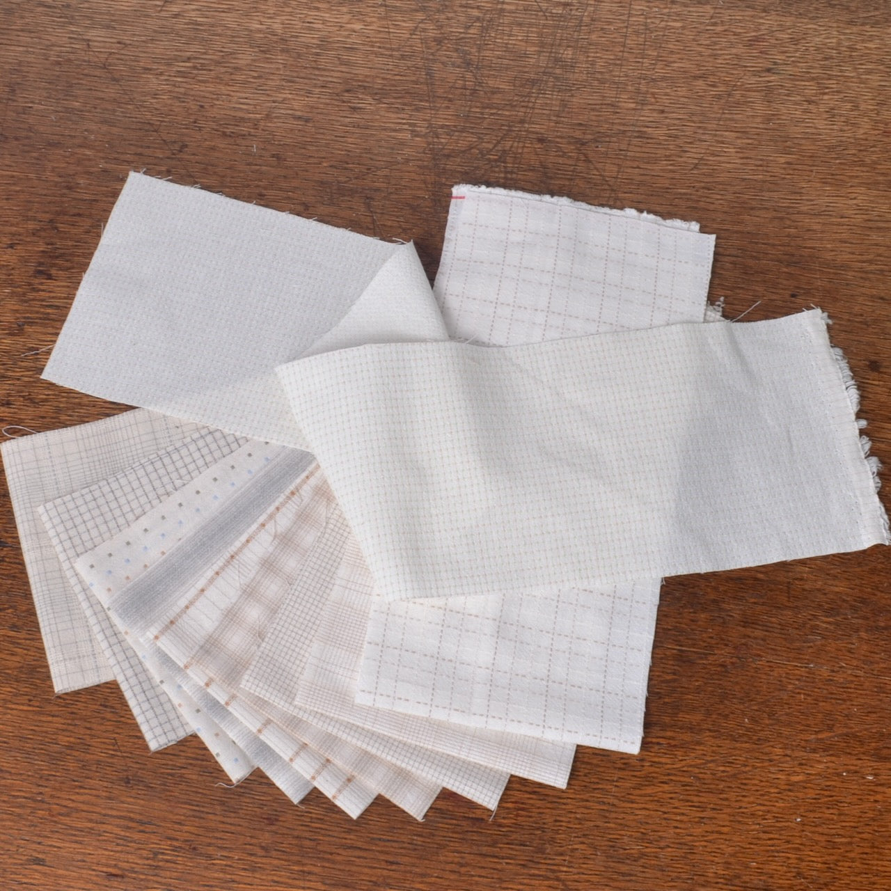 Yarn-Dyed Fabric Strips - Assorted Whites