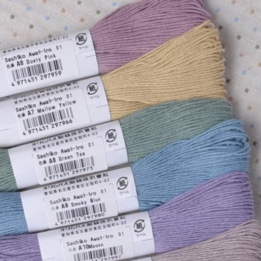 Sashiko Thread Collection, Awai-Iro Smokey-Tones
