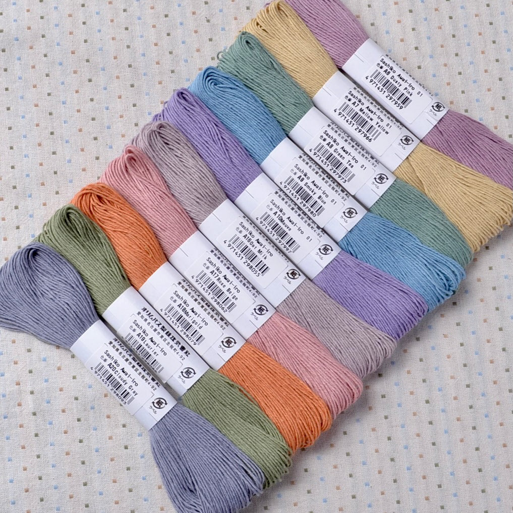 Sashiko Thread Collection, Awai-Iro Kusumi Colours