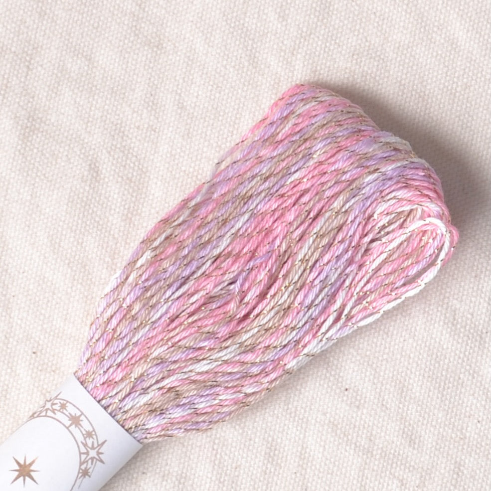 Sashiko Lamé Thread, Pink/Taupe/White