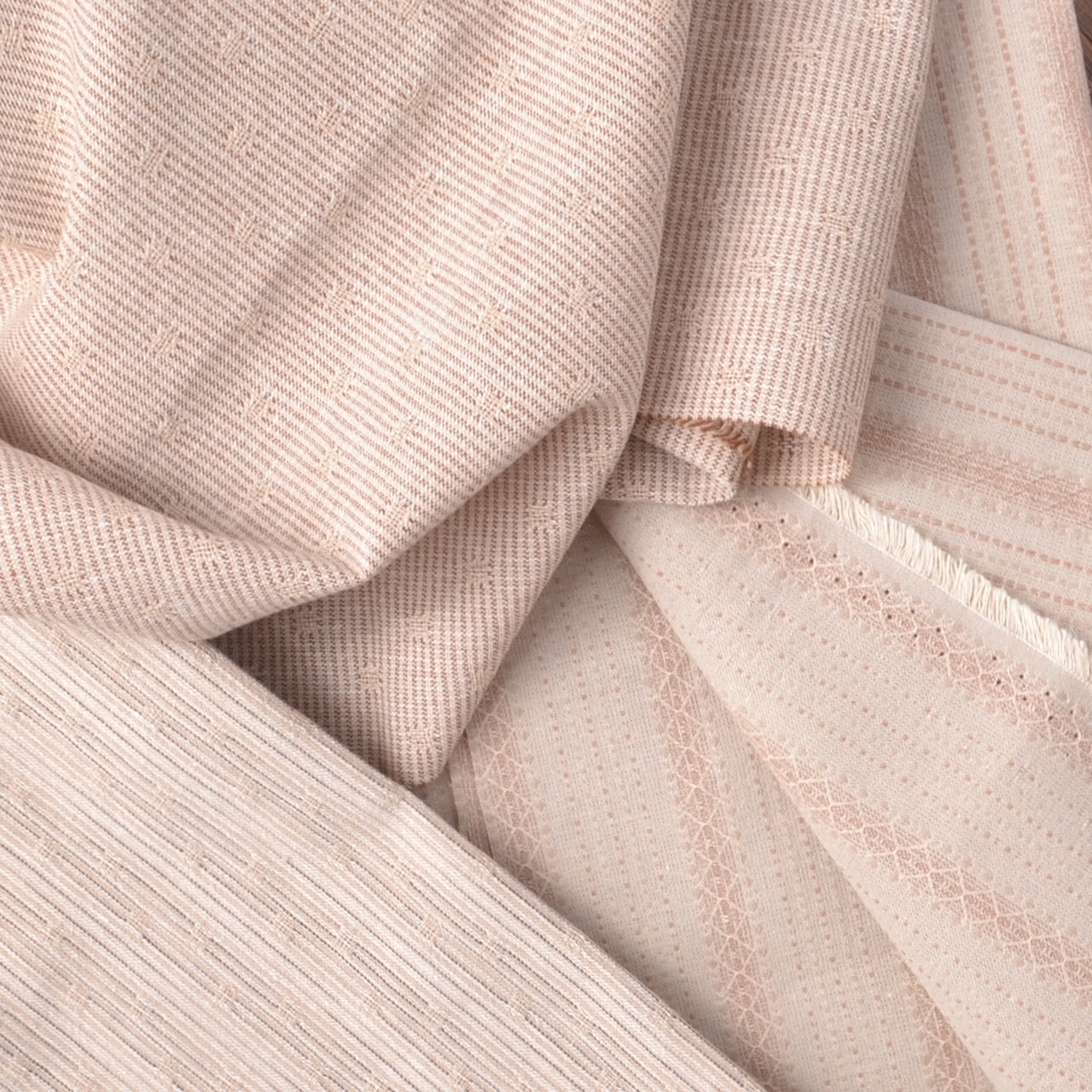 Oatmeal taupe with pink undertones cotton fabric