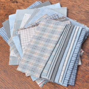 Hand Cut Fabric Pieces - Assorted Teals