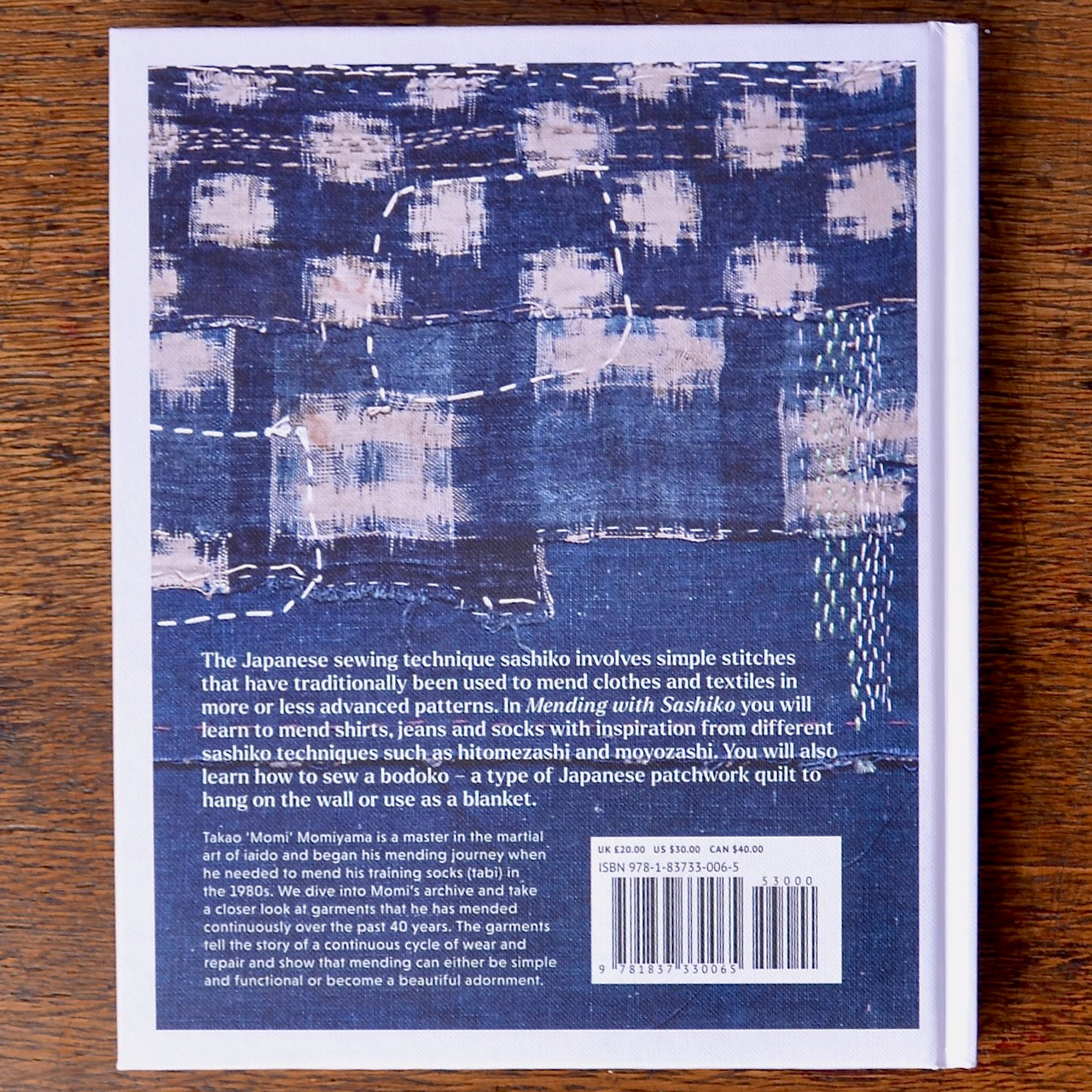 back of book Mending With Sashiko, The Japanese Art of Visible Repair 