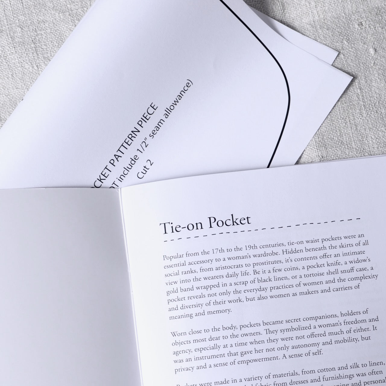 inside Hand Stitched Tie-on Pocket pattern