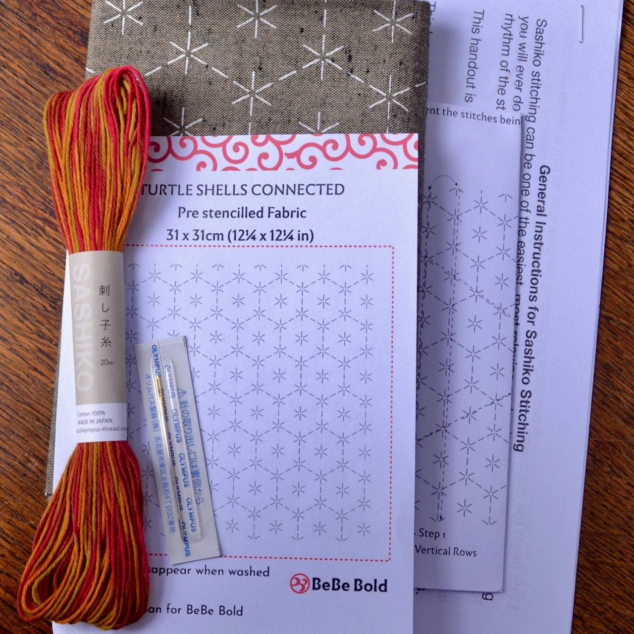 Connected turtle shells sashiko kit