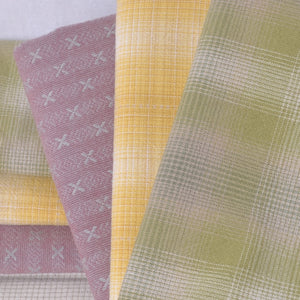 Dyed Yarn Cotton Fabric Bundle of 3 in spring colours
