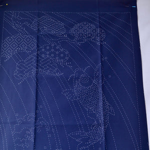 showing top half of splashing spirits sashiko pane for stitching