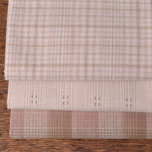 Dyed Yarn Cotton Fabric Bundle of 3, Dust and Rose