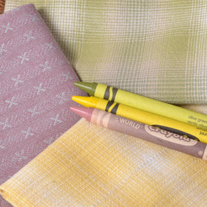 Dyed Yarn Cotton Fabric Bundle of 3, Springtime