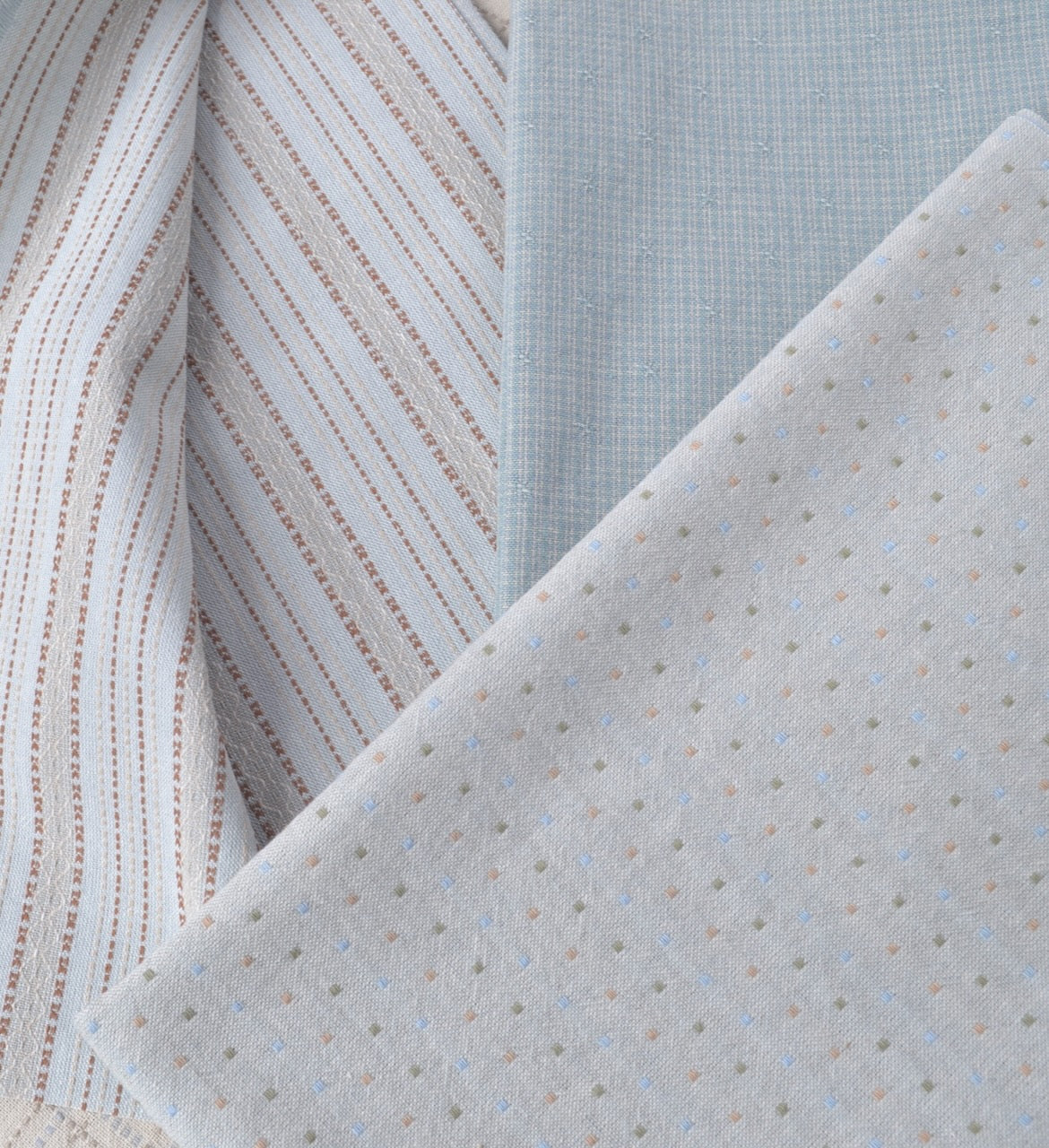 Japanese Yarn-Dyed Fabric Bundle, Powder Blue