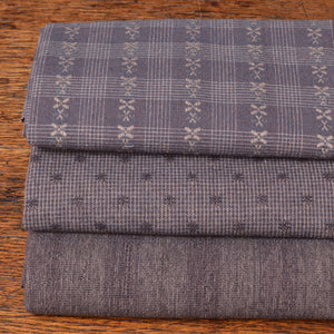 Dyed Yarn Cotton Fabric Bundle of 3, Dark Browns