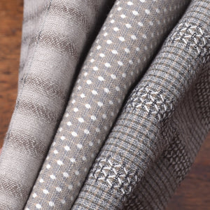 Dyed Yarn Cotton Fabric Bundle of 3, Smokey Gray