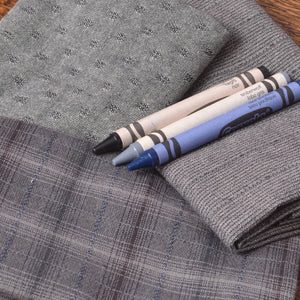 Dyed Yarn Cotton Fabric Bundle of 3, Storm Grays
