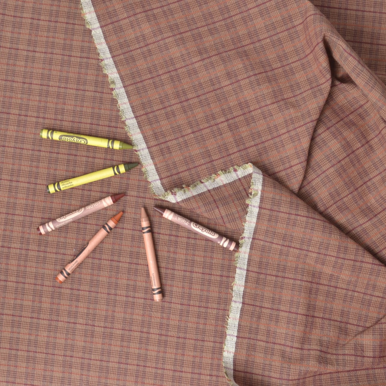 Brown Japanese Yarn-Dyed Cotton Fabric 