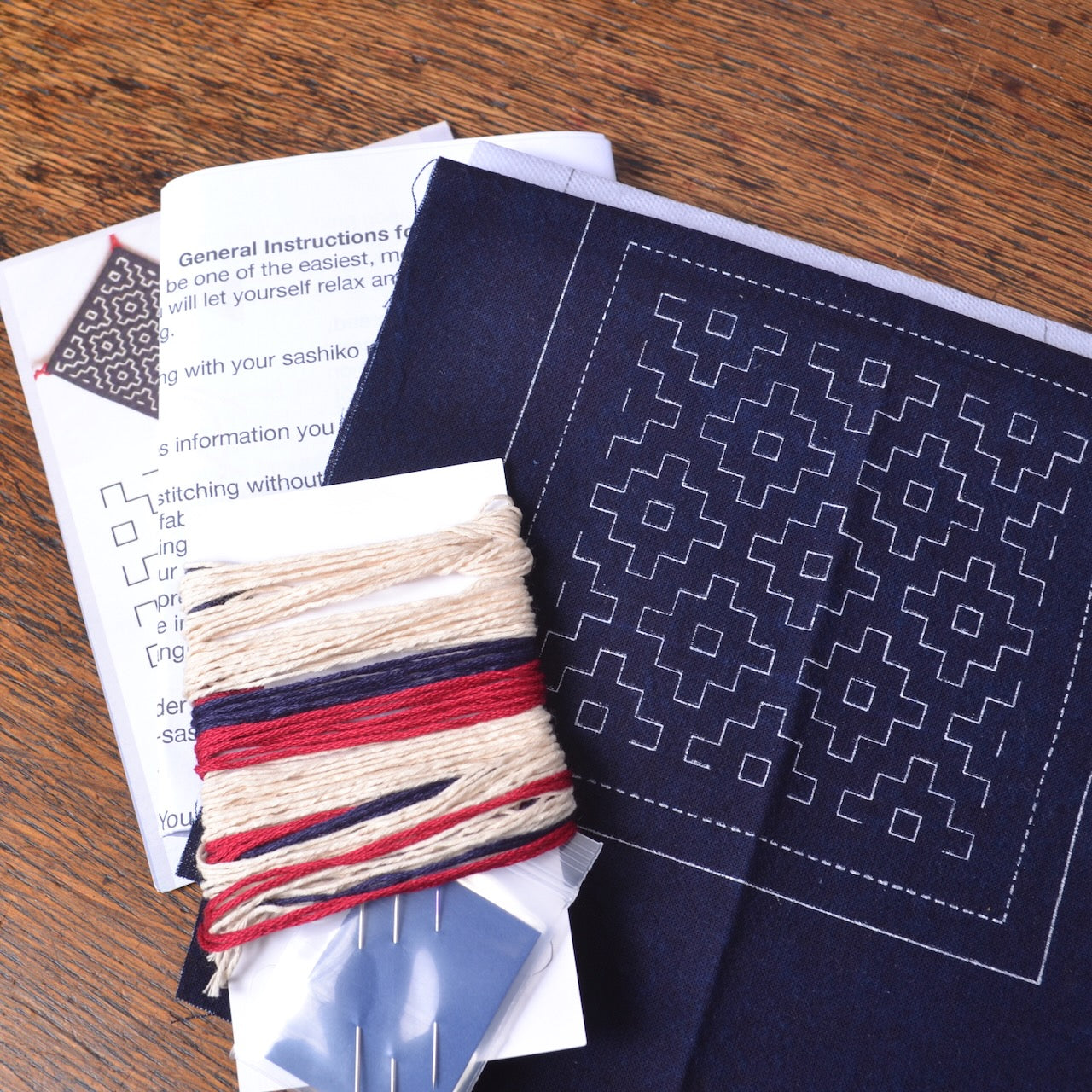  Sashiko Persimmon Coaster kit