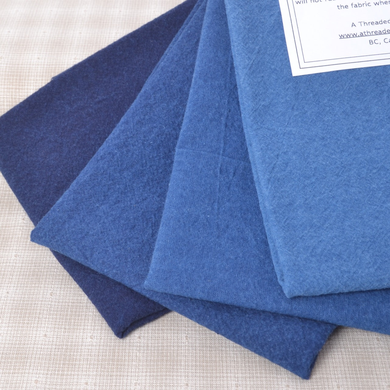 Botanical (Plant) Indigo Dyed Cotton Fabric
