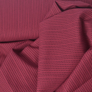 Cotton Sewing Fabric, Red, Sashiko Stitched Style