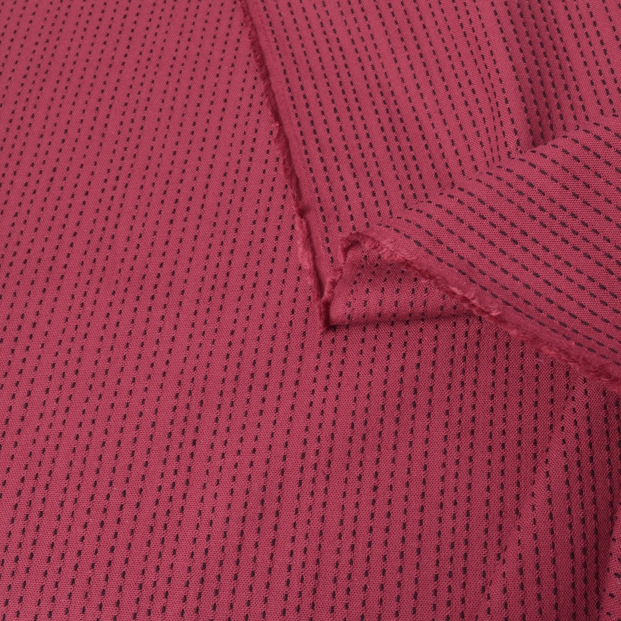 Sashiko Stitched Style, Cotton Sewing Fabric in red with black stitching