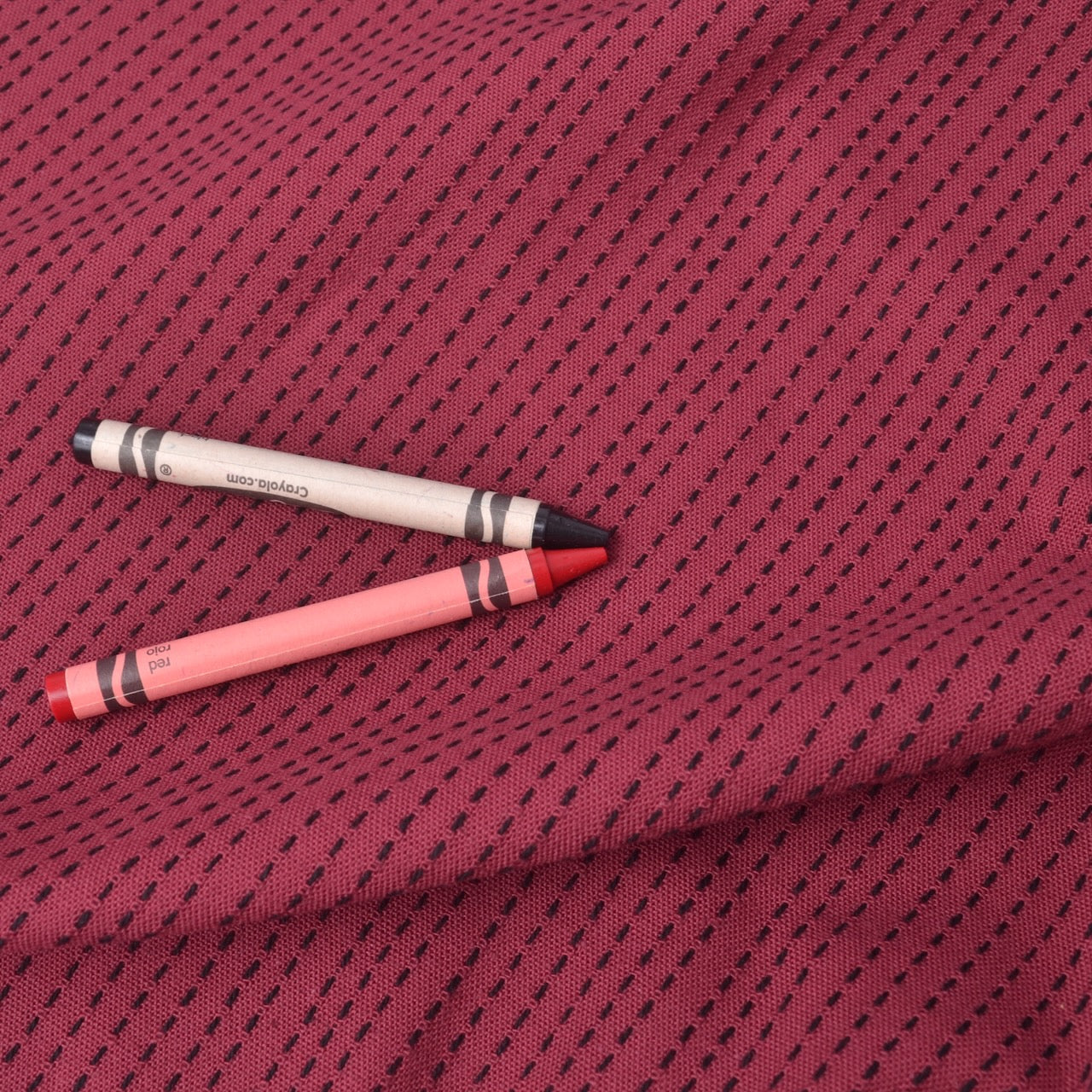 red with black stitching Cotton Sewing Fabric,