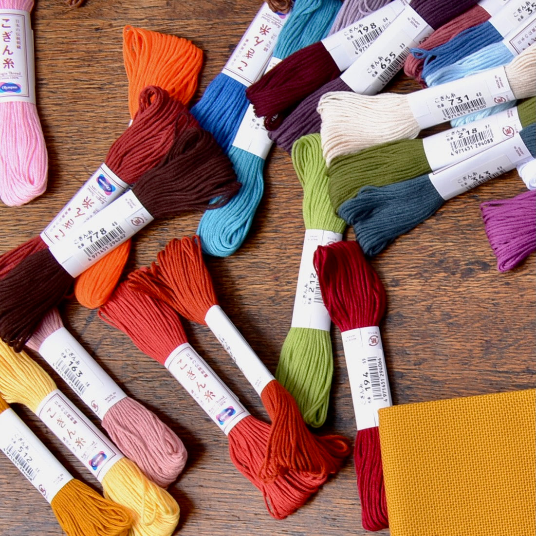Olympus Kogin Sashiko Threads, Assorted Color Skeins