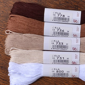 Olympus Kogin threads, several browns and white