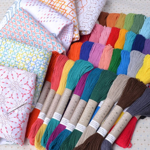 All 40 colours of Olympus 20 meter sashiko threads