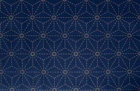 Olympus Pre-printed Sashiko Fabric, Asa-No-Ha (Flax) dark indigo blue (darker than image shows)