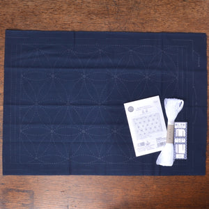 Sashiko Table Mat Kit, Hana Guruma